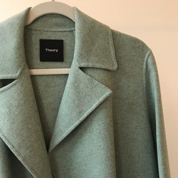 Theory Cashmere Blend Melange Overlay Coat - Picture 8 of 9